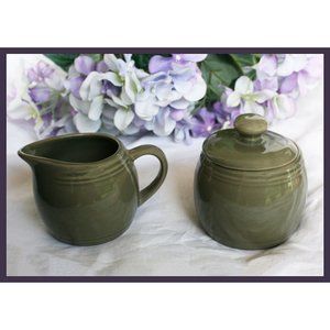 rare vintage Encore Promotions Pinwheels stoneware creamer & covered sugar bowl